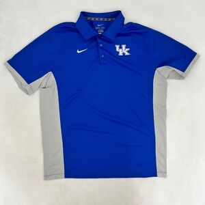 Nike Dri-Fit Mens Sz XL Polo Shirt Blue White NCAA Kentucky Wildcats Basketball